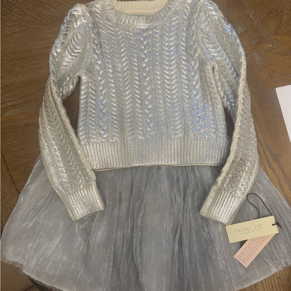 Rachel Zoe Metallic Knit Sweater Dress